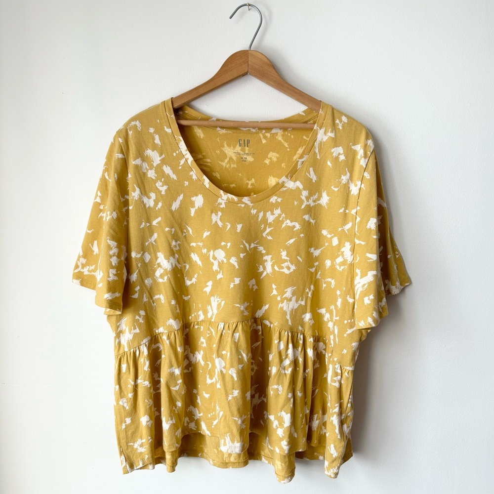 Yellow Floral Cotton Shirt // GAP